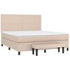 vidaXL Κρεβάτι Boxspring με Στρώμα Καπουτσίνο 180x200 εκ. Συνθ. Δέρμα