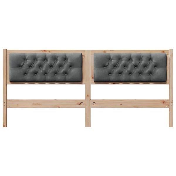 vidaXL Κεφαλάρι Άλλο Καφέ και σκούρο γκρι 180 cm Μασίφ ξύλο πεύκου