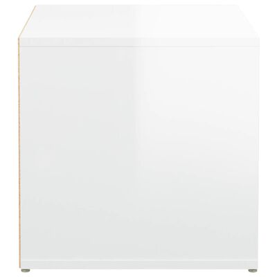 vidaXL Κουτί με Συρτάρι Γυαλ. Λευκό 40,5x40x40εκ. Επεξεργασμένο Ξύλο