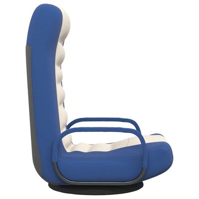 vidaXL Καρέκλα Δαπέδου Περιστρεφόμενη Μπλε και Κρεμ Υφασμάτινη
