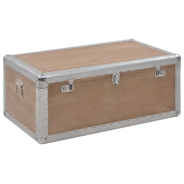 vidaXL Μπαούλο Αποθήκευσης Καφέ 91 x 52 x 40 εκ. από Μασίφ Ξύλο Ελάτης