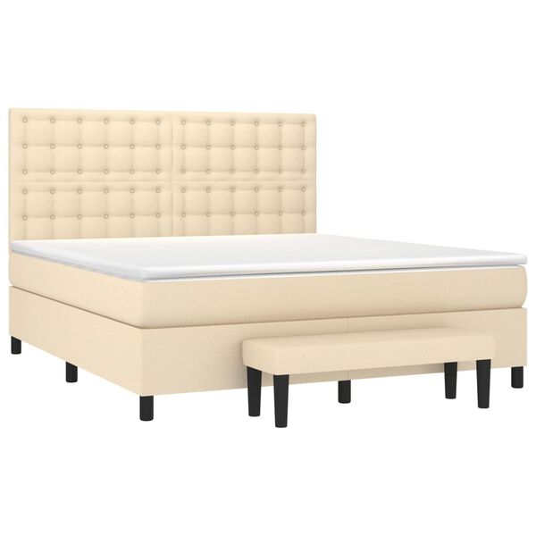 vidaXL &Kappa;&rho;&epsilon;&beta;ά&tau;&iota; Boxspring &mu;&epsilon; &Sigma;&tau;&rho;ώ&mu;&alpha; &Kappa;&rho;&epsilon;&mu; 180x200 &epsilon;&kappa;. &Upsilon;&phi;&alpha;&sigma;&mu;ά&tau;&iota;&nu;&omicron;