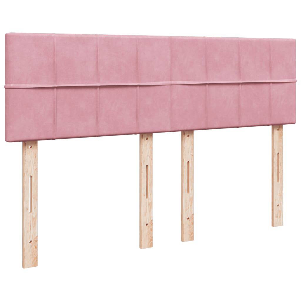 vidaXL Κρεβάτι Boxspring με Στρώμα Ροζ 160x200 εκ. Βελούδινο