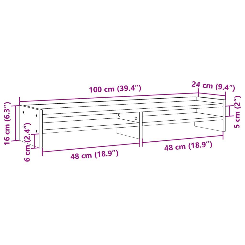vidaXL Βάση Οθόνης Sonoma Δρυς 100x24x16 εκ. από Επεξ. Ξύλο