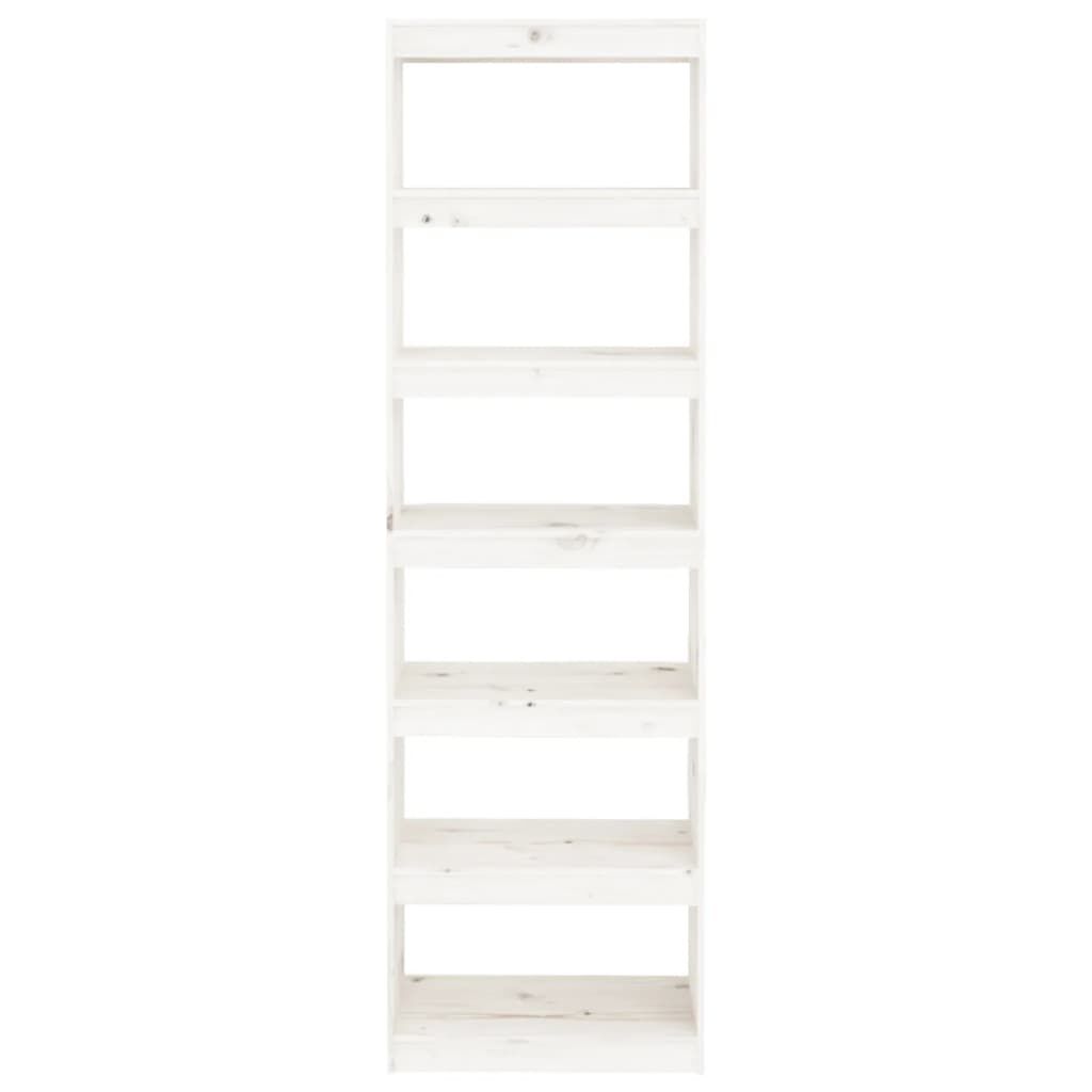 vidaXL Βιβλιοθήκη/Διαχωριστικό Χώρου Λευκή 60x30x199,5 εκ. Μασίφ Πεύκο