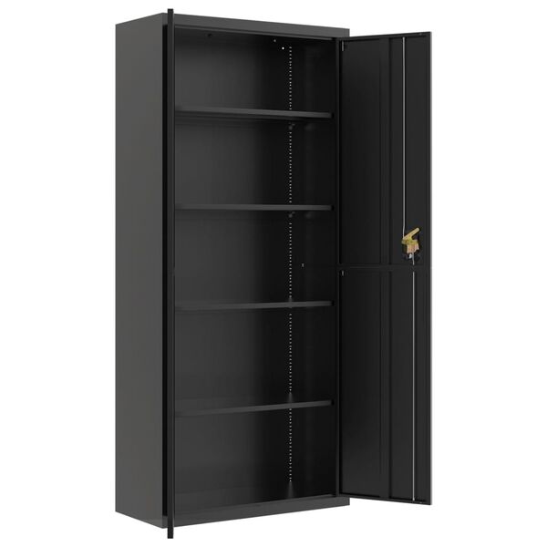 vidaXL Αρχειοθήκη Μαύρη 90 x 40 x 240 εκ. από Ατσάλι