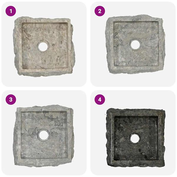 vidaXL Νιπτήρας Γκρι 30 x 30 x 13 εκ. Μαρμάρινος