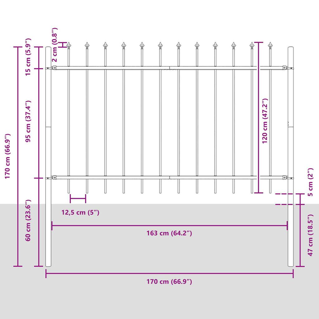 vidaXL Φράχτης κήπου με σημείο σπάθα, λευκός, 10,2 x 1,2 μ, σχοινί.