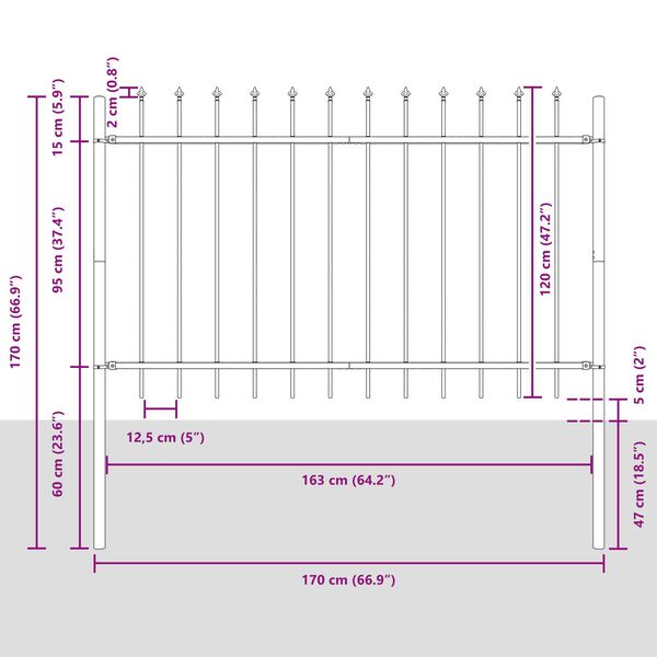 vidaXL Φράχτης κήπου με σημείο σπάθα, λευκός, 10,2 x 1,2 μ, σχοινί.