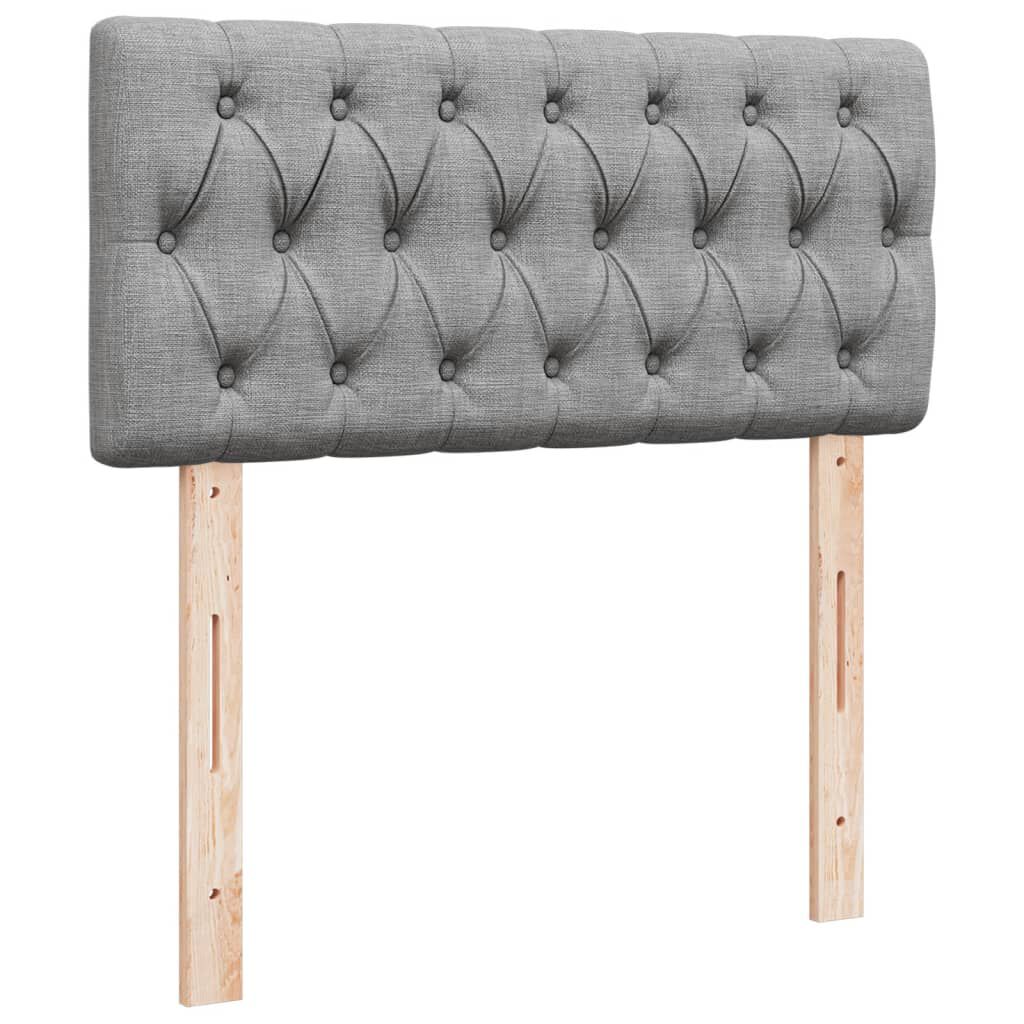 vidaXL Κρεβάτι Boxspring με Στρώμα Ανοιχτό Γκρι 80x200 εκ. Υφασμάτινο