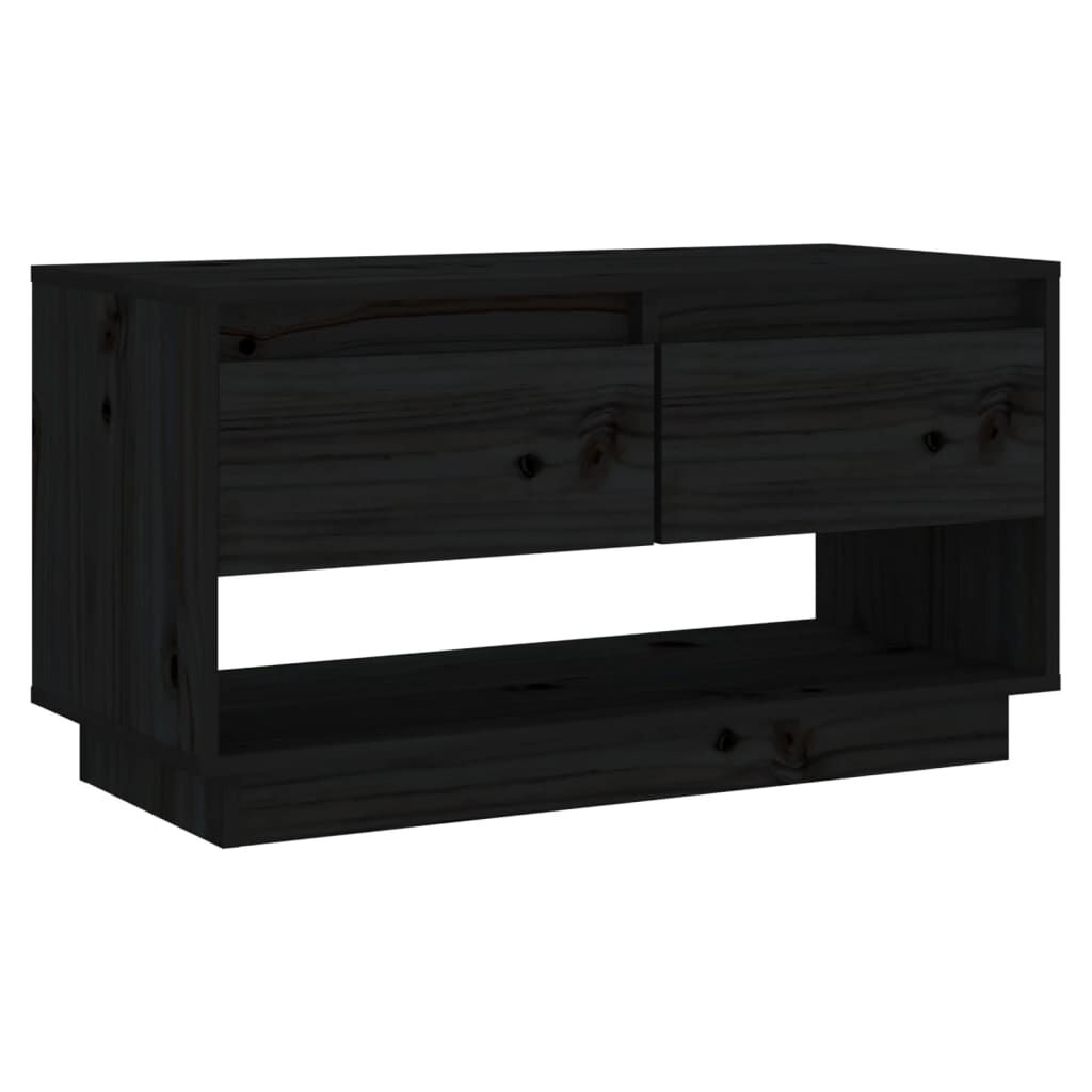 vidaXL Έπιπλο Τηλεόρασης Μαύρο 74 x 34 x 40 εκ. από Μασίφ Ξύλο Πεύκου
