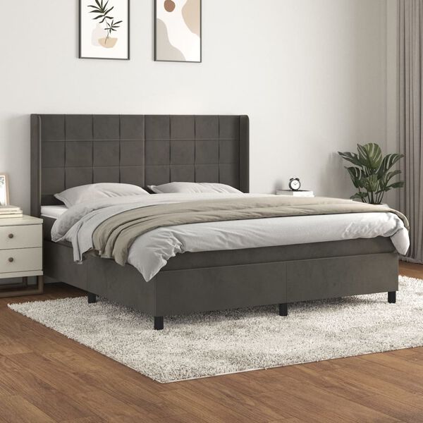 vidaXL &Kappa;&rho;&epsilon;&beta;ά&tau;&iota; Boxspring &mu;&epsilon; &Sigma;&tau;&rho;ώ&mu;&alpha; &Sigma;&kappa;&omicron;ύ&rho;&omicron; &Gamma;&kappa;&rho;&iota; 160x200 &epsilon;&kappa;. &Beta;&epsilon;&lambda;&omicron;ύ&delta;&iota;&nu;&omicron;