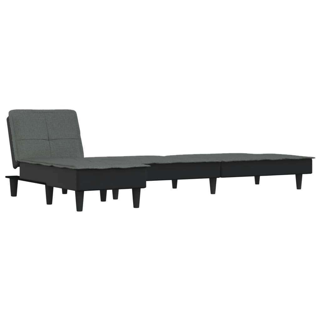 vidaXL Καναπές Κρεβάτι Γωνιακός Σκούρο Γκρι 255x140x70 εκ. Υφασμάτινος