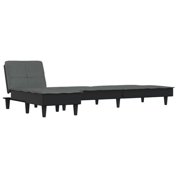 vidaXL Καναπές Κρεβάτι Γωνιακός Σκούρο Γκρι 255x140x70 εκ. Υφασμάτινος