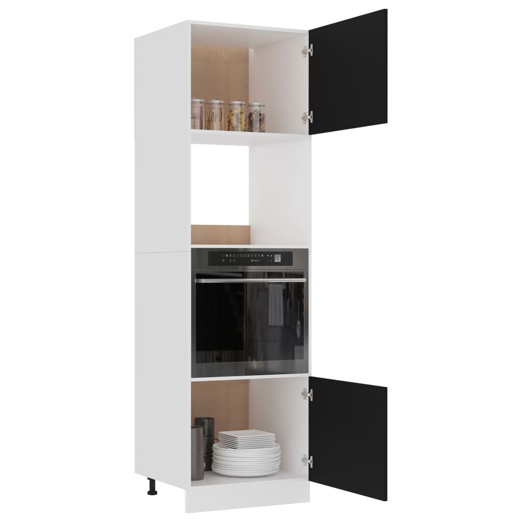 vidaXL Ντουλάπι για Φούρνο Μικροκυμάτων Lyon Μαύρο 60x57x207 εκ