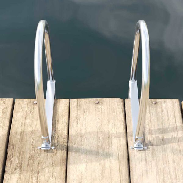 vidaXL Σκάλα ντόκ Ασημί 45 x 11,4 x 134 εκ. Αλουμίνιο