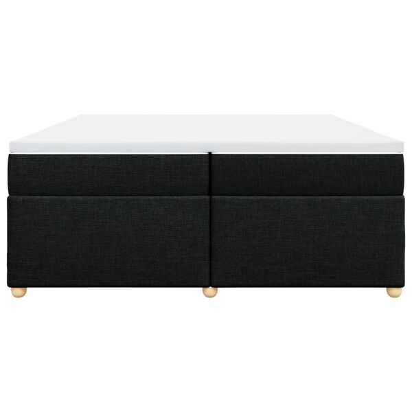 vidaXL Κρεβάτι Boxspring με Στρώμα Μαύρο 200x200 εκ. Υφασμάτινο