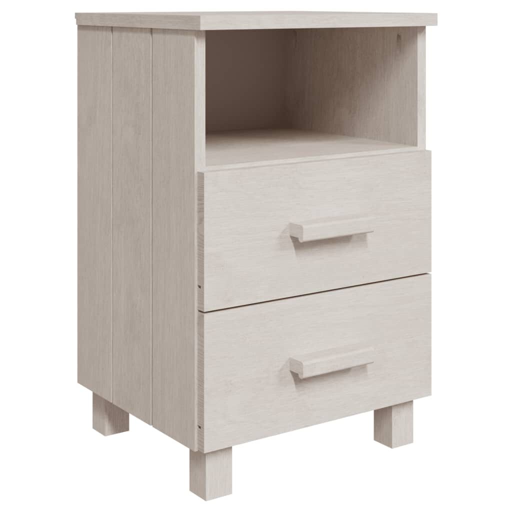 vidaXL Κομοδίνο HAMAR Λευκό 40x35x62 εκ. από Μασίφ Ξύλο Πεύκου