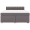 vidaXL Κρεβάτι Boxspring με Στρώμα Γκρι 180x200 εκ. Συνθετικό Δέρμα