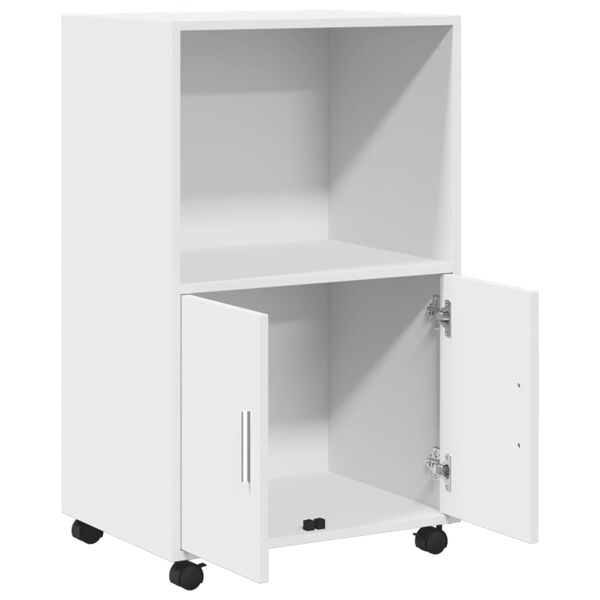 vidaXL Ντουλάπι Τροχήλατο Λευκό 55x40x91 εκ. από Επεξεργασμένο Ξύλο