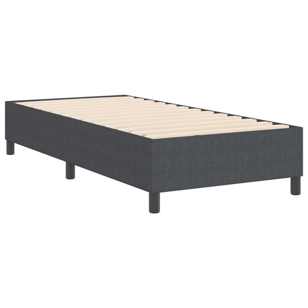 vidaXL Κρεβάτι με ελατήρια Σκούρο γκρι 90 x 190 cm Βελούδο