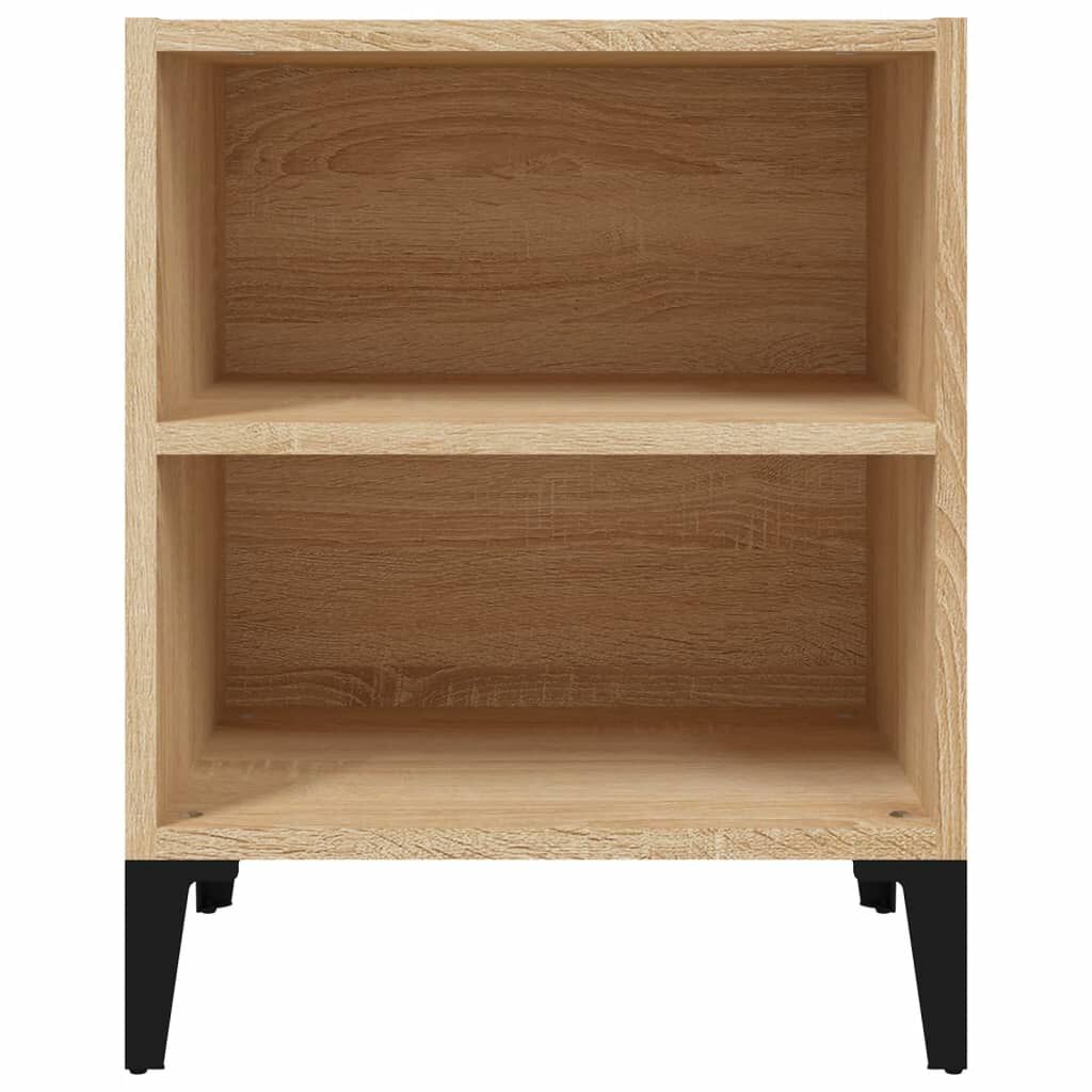 vidaXL Κομοδίνο Sonoma Δρυς 40 x 30 x 50 εκ. με Μεταλλικά Πόδια
