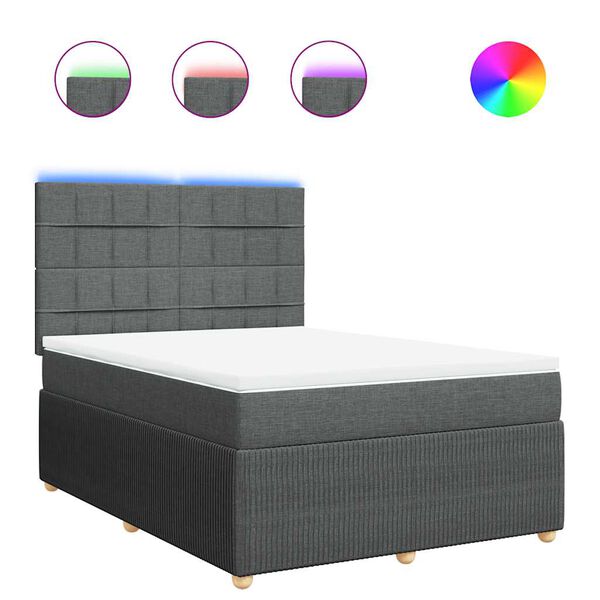 vidaXL &Kappa;&rho;&epsilon;&beta;ά&tau;&iota; Boxspring &mu;&epsilon; &Sigma;&tau;&rho;ώ&mu;&alpha; &Sigma;&kappa;&omicron;ύ&rho;&omicron; &Gamma;&kappa;&rho;&iota; 140x200 &epsilon;&kappa; &Upsilon;&phi;&alpha;&sigma;&mu;ά&tau;&iota;&nu;&omicron;