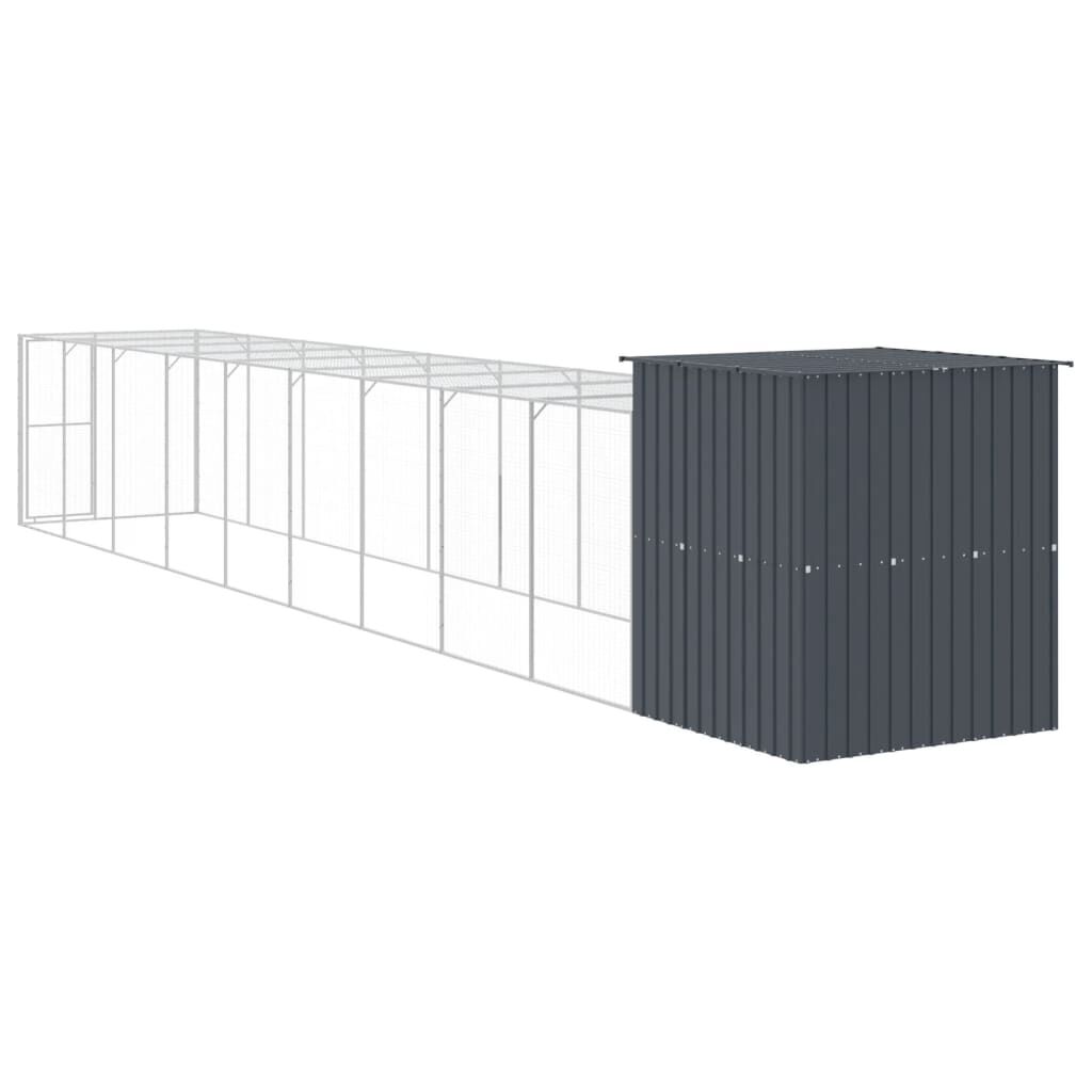vidaXL Κοτέτσι με Περίβολο Ανθρακί 165x1067x181 εκ. Γαλβαν. Χάλυβας