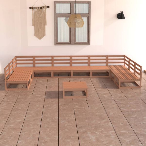 vidaXL Σαλόνι Κήπου 11 Τεμαχίων από Μασίφ Ξύλο Πεύκου