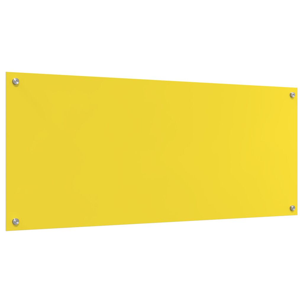 vidaXL Κουζίνα Πίσω Παραθυρόφυλλο Κίτρινο 120x50x0,6 εκ. Θερμαινόμενο Γυαλί