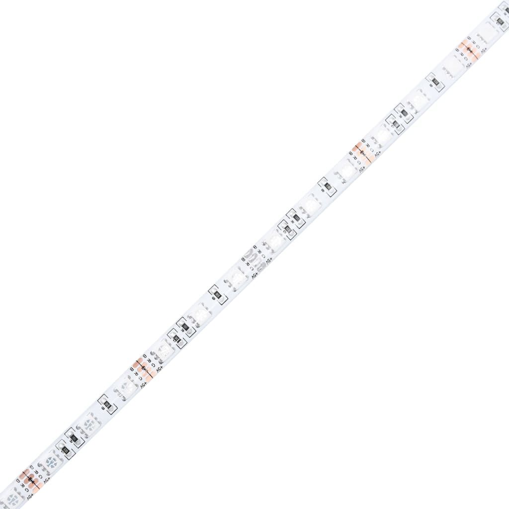 vidaXL Τραπεζάκι Σαλονιού Άπειρο Φως LED Καφέ Δρυς 70x50x30 εκ.