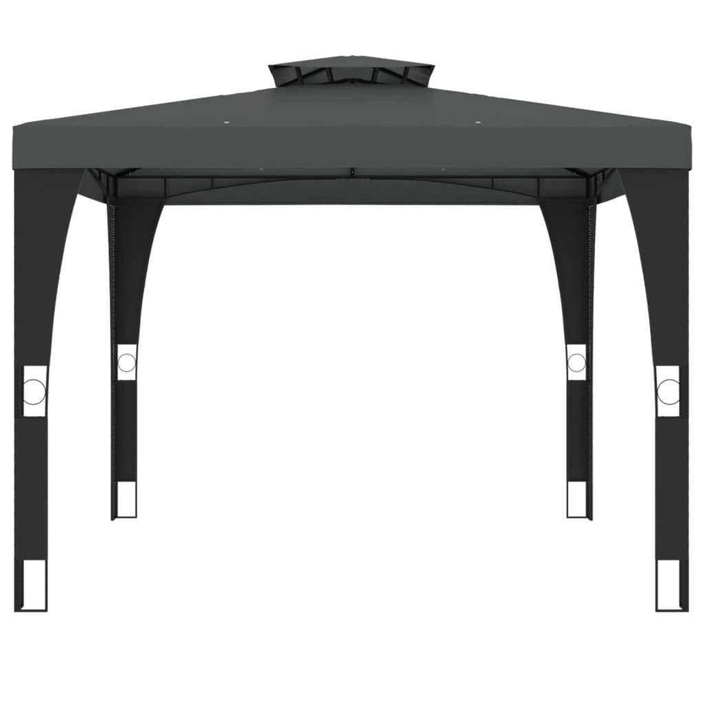 vidaXL Κιόσκι με Διπλή Οροφή Ανθρακί 2,98x2,98 μ. Ατσάλινο