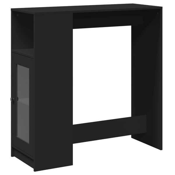 vidaXL Τραπέζι Μπαρ με Ράφια Μαύρο 101x40x103,5 εκ. Επεξεργ. Ξύλο