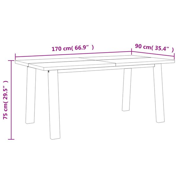 vidaXL Τραπεζαρία 170 x 90 εκ. από Μασίφ Ξύλο Ακακίας