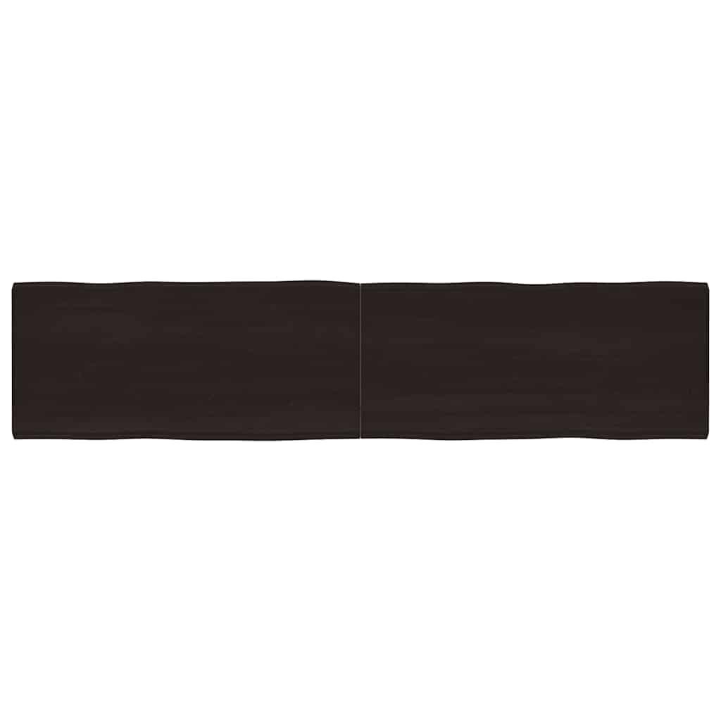 vidaXL Επιφ Τραπεζιού Αν Καφέ 220x50x(2-6)εκ.Ακατέργ. Μασίφ Ξύλο Δρυός