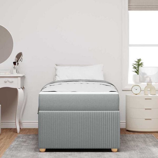 vidaXL Σκελετός Κρεβατιού Άλλο Ανοιχτό γκρι 80 x 200 cm ύφασμα
