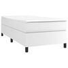 vidaXL Κρεβάτι Boxspring με Στρώμα Λευκό 100x200εκ.από Συνθετικό Δέρμα