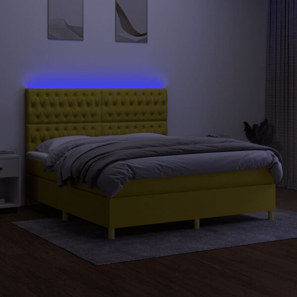 vidaXL &Kappa;&rho;&epsilon;&beta;ά&tau;&iota; Boxspring &mu;&epsilon; &Sigma;&tau;&rho;ώ&mu;&alpha; & LED &Pi;&rho;ά&sigma;&iota;&nu;&omicron; 160x200 &epsilon;&kappa; &Upsilon;&phi;&alpha;&sigma;&mu;ά&tau;&iota;&nu;&omicron;