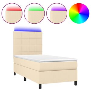 vidaXL &Kappa;&rho;&epsilon;&beta;ά&tau;&iota; Boxspring &mu;&epsilon; &Sigma;&tau;&rho;ώ&mu;&alpha; & LED &Kappa;&rho;&epsilon;&mu; 90x200 &epsilon;&kappa;. &Upsilon;&phi;&alpha;&sigma;&mu;ά&tau;&iota;&nu;&omicron;