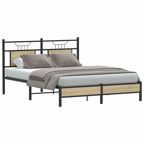 vidaXL Πλαίσιο Κρεβατιού Χωρ. Στρώμα Sonoma Δρυς 150x200εκ. Επ. Ξύλο