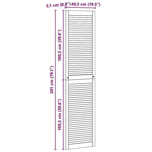 vidaXL Πόρτες Ντουλάπας με πόρτα 4 pcs Καφέ 201 x 49.5 x 2.1 εκ