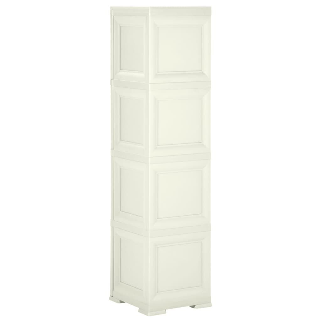 vidaXL Πλαστικό Ντουλάπι Κρεμ Ανοιχτό 79 x 43 x 164εκ. με Σχέδιο Ξύλου