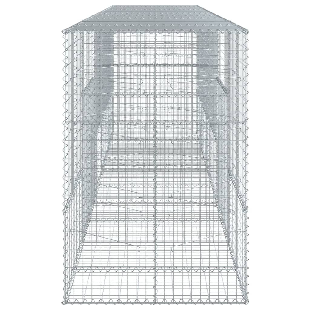 vidaXL Συρματοκιβώτιο με Κάλυμμα 500x100x150εκ από Γαλβανισμένο Χάλυβα