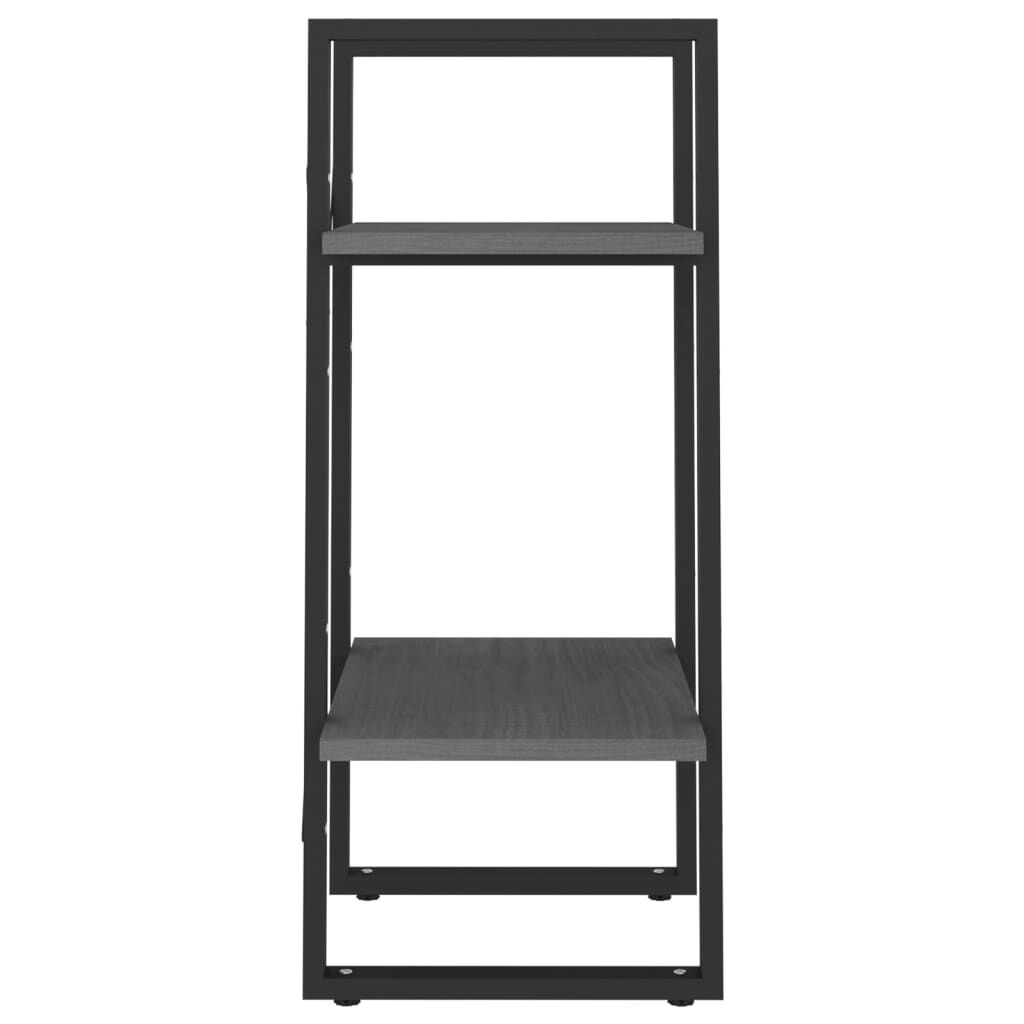 vidaXL Βιβλιοθήκη με 2 Ράφια Γκρι 40x30x70 εκ. από Μασίφ Ξύλο Πεύκου