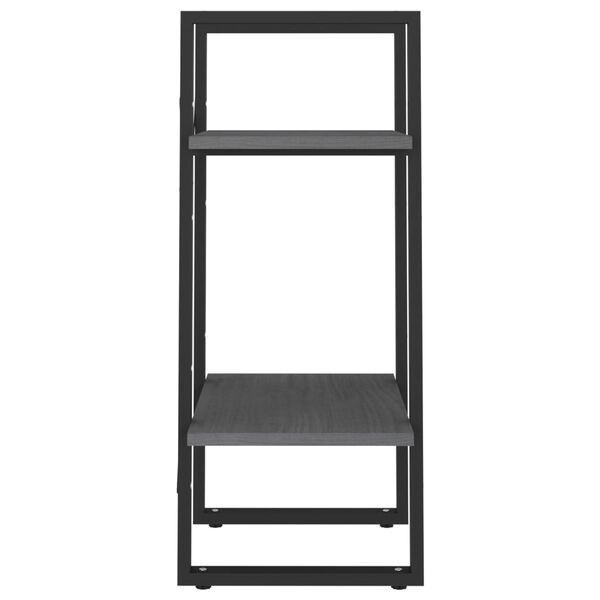 vidaXL Βιβλιοθήκη με 2 Ράφια Γκρι 40x30x70 εκ. από Μασίφ Ξύλο Πεύκου