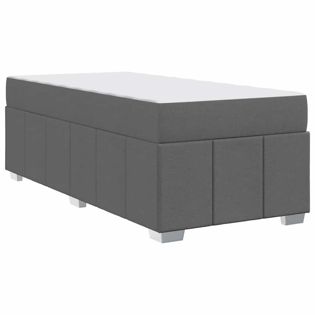 vidaXL Σκελετός Κρεβατιού Σκούρο γκρι 90 x 200 cm ύφασμα