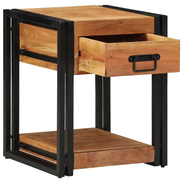 vidaXL Κομοδίνο με συρτάρι Καφέ 40 x 40 x 50 cm Μασίφ ξύλο ακακίας