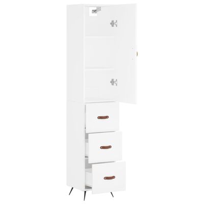 vidaXL Ντουλάπι Λευκό 34,5 x 34 x 180 εκ. από Επεξεργασμένο Ξύλο