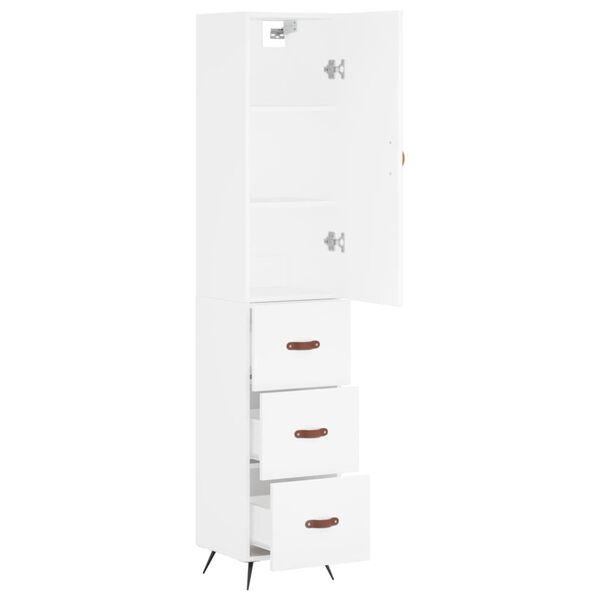 vidaXL Ντουλάπι Λευκό 34,5 x 34 x 180 εκ. από Επεξεργασμένο Ξύλο