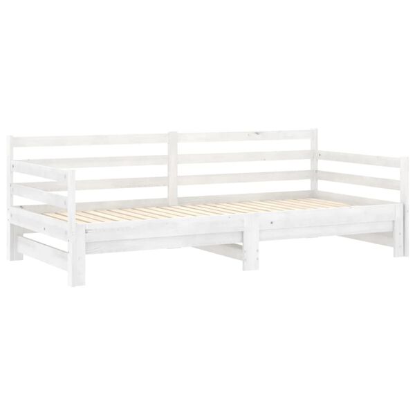 vidaXL Καναπές Κρεβάτι Λευκός 2 x (90 x 200) εκ. από Μασίφ Ξύλο Πεύκου